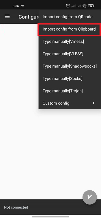 import from clipboard